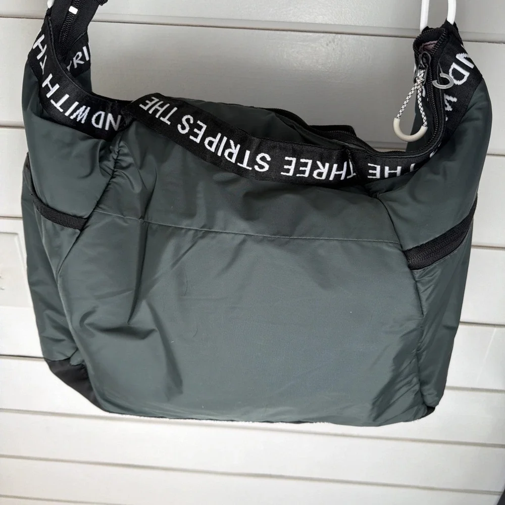 Rare Adidas The Brand With The Three Stripes Green Duffel Pink Inside GW999